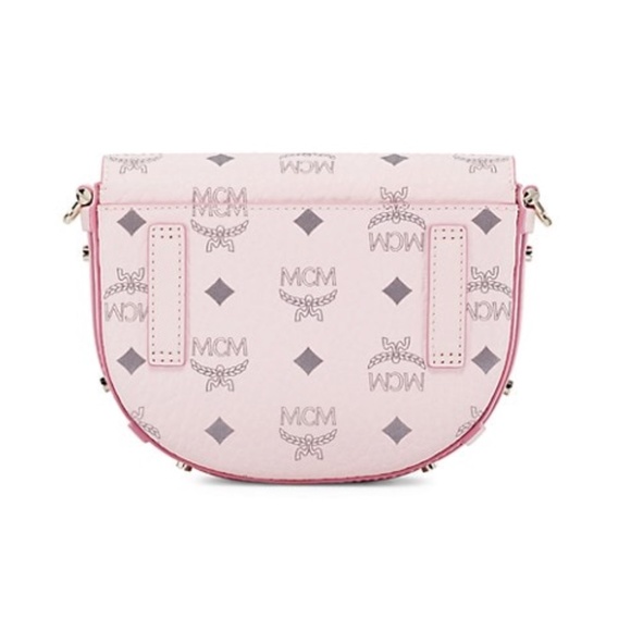 NWT $720 MCM Mini Patricia Round Crossbody Bag in Visetos in Powder Pink! - Picture 2 of 14